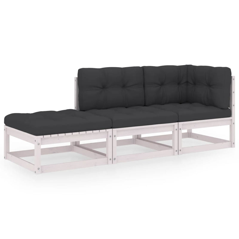 3-delige Loungeset met kussens massief grenenhout MeubelReus