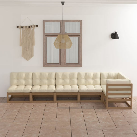 6-delige Loungeset met kussens massief grenenhout MeubelReus