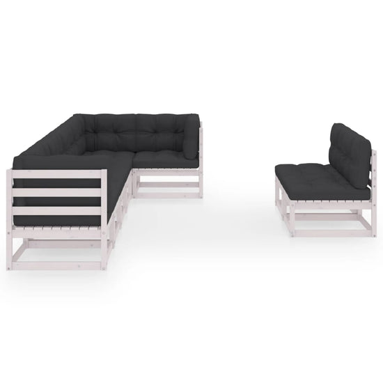 8-delige Loungeset met kussens massief grenenhout 