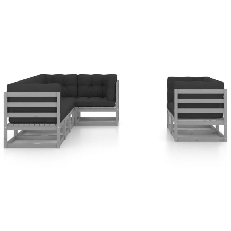 7-delige Loungeset met kussens massief grenenhout MeubelReus