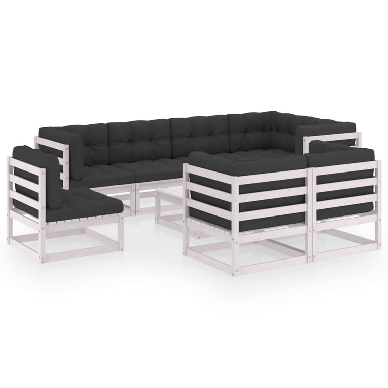 9-delige Loungeset met kussens massief grenenhout MeubelReus