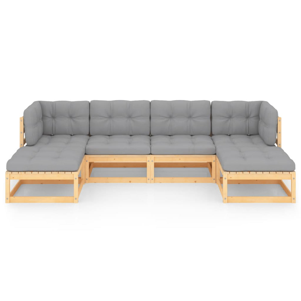 6-delige Loungeset met kussens massief grenenhout MeubelReus