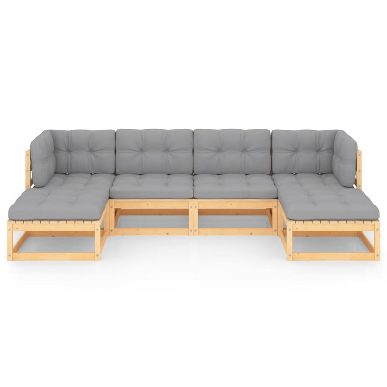 6-delige Loungeset met kussens massief grenenhout MeubelReus