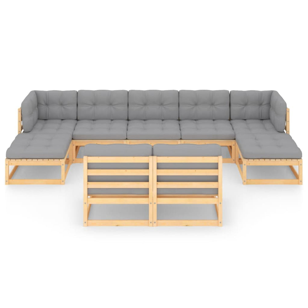 9-delige Loungeset met kussens massief grenenhout MeubelReus