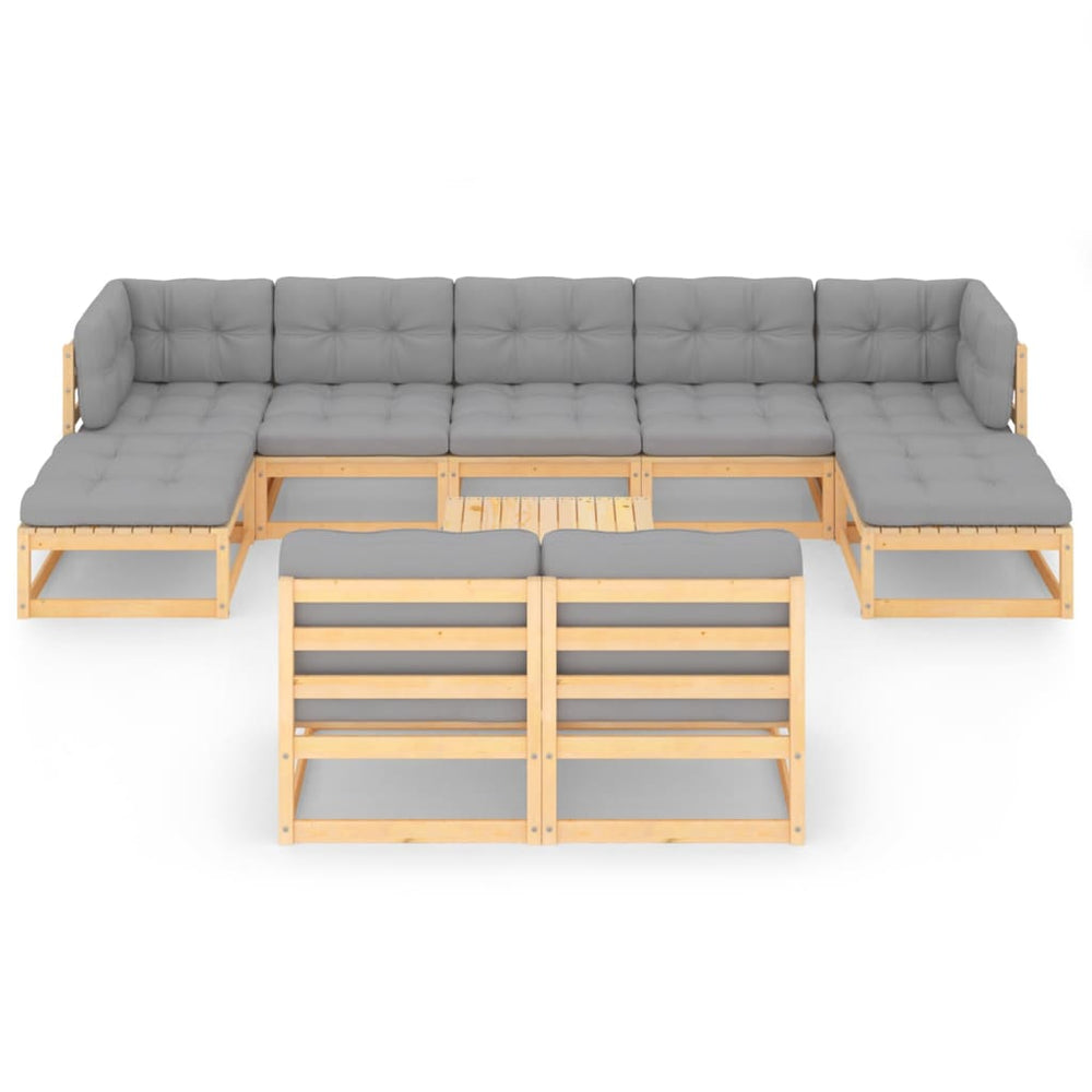 10-delige Loungeset met kussens massief grenenhout MeubelReus