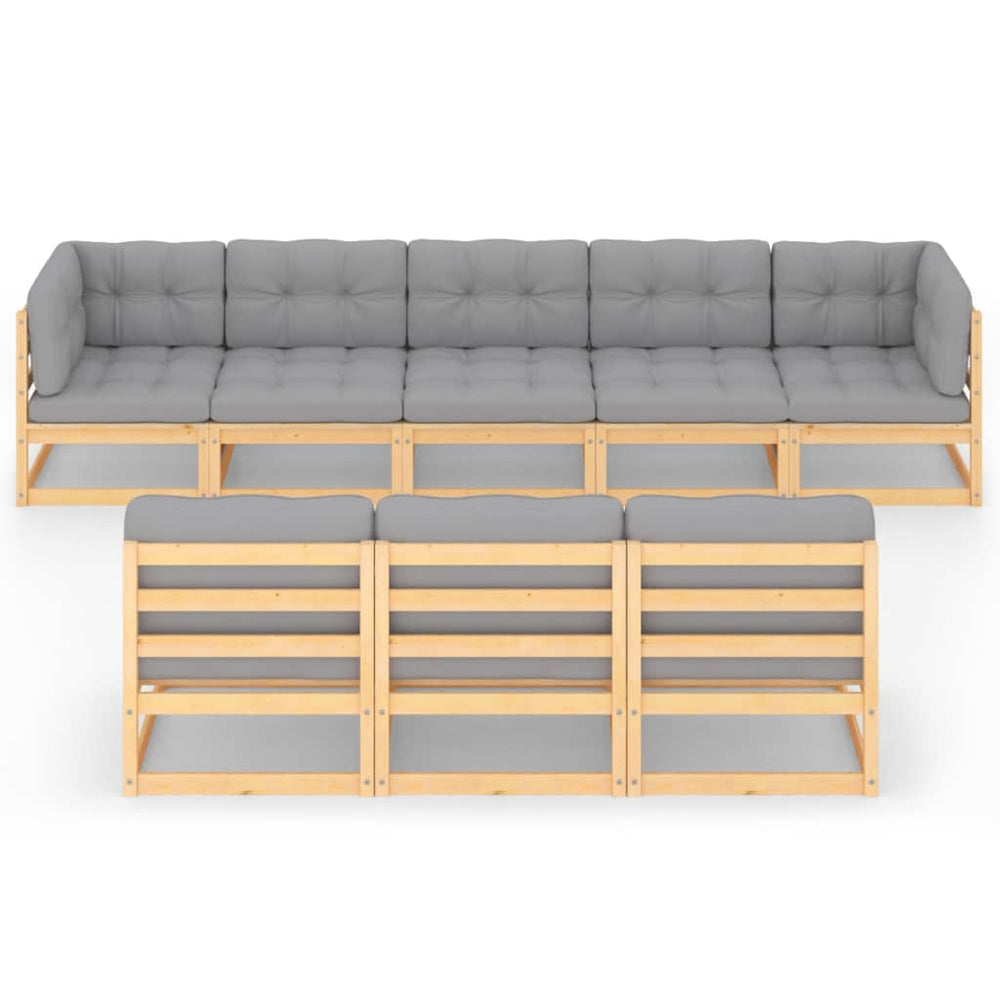 8-delige Loungeset met kussens massief grenenhout MeubelReus