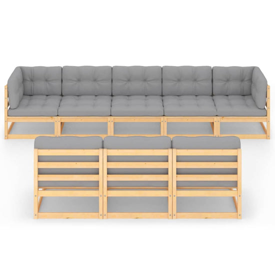 8-delige Loungeset met kussens massief grenenhout MeubelReus