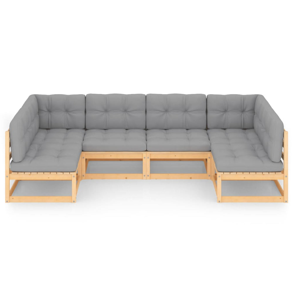 6-delige Loungeset met kussens massief grenenhout MeubelReus