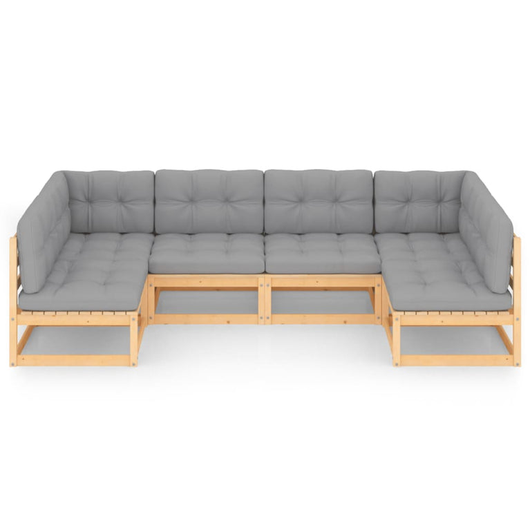 6-delige Loungeset met kussens massief grenenhout MeubelReus
