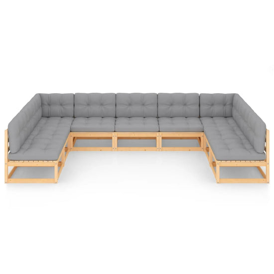 9-delige Loungeset met kussens massief grenenhout MeubelReus