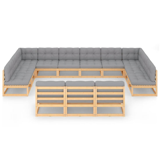 13-delige Loungeset met kussens massief grenenhout MeubelReus