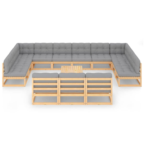 14-delige Loungeset met kussens massief grenenhout MeubelReus