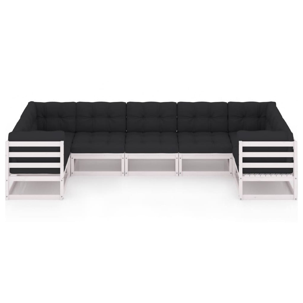 7-delige Loungeset met kussens massief grenenhout wit MeubelReus