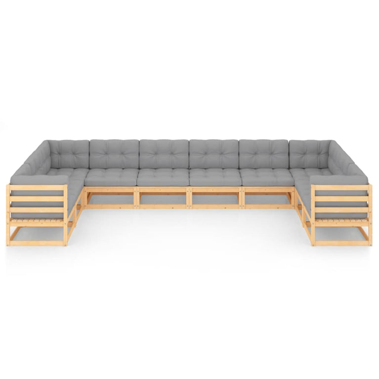 10-delige Loungeset met kussens massief grenenhout MeubelReus