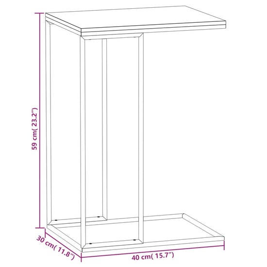 Bijzettafel 40x30x59 cm bewerkt hout zwart MeubelReus