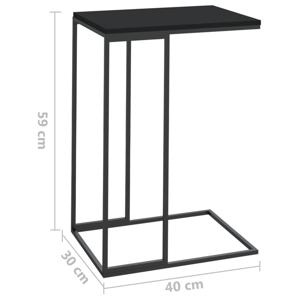 Bijzettafel 40x30x59 cm bewerkt hout zwart MeubelReus