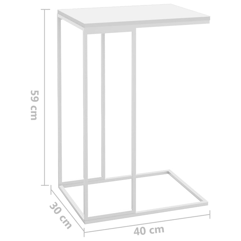 Bijzettafel 40x30x59 cm bewerkt hout wit