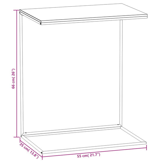 Bijzettafel 55x35x66 cm bewerkt hout zwart MeubelReus