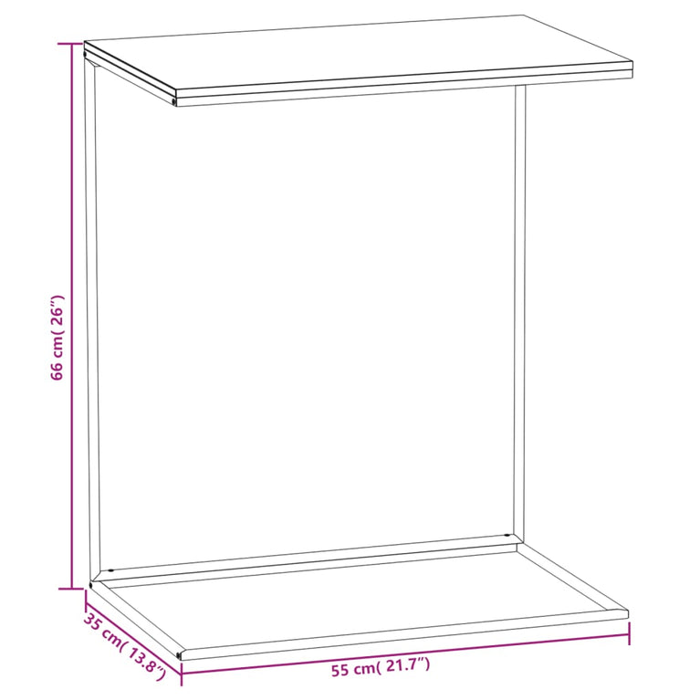 Bijzettafel 55x35x66 cm bewerkt hout zwart MeubelReus