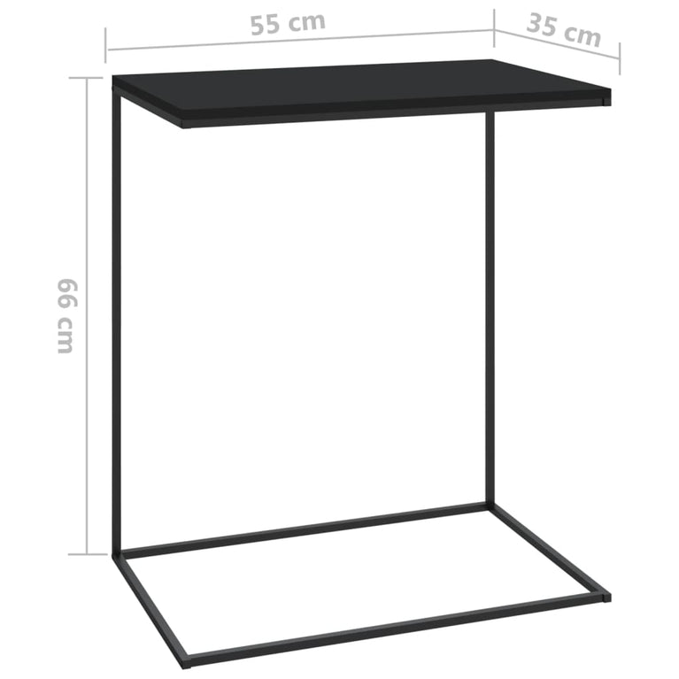 Bijzettafel 55x35x66 cm bewerkt hout zwart