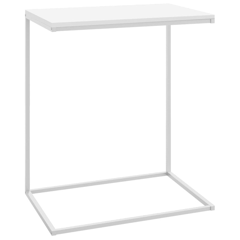 Bijzettafel 55x35x66 cm bewerkt hout wit