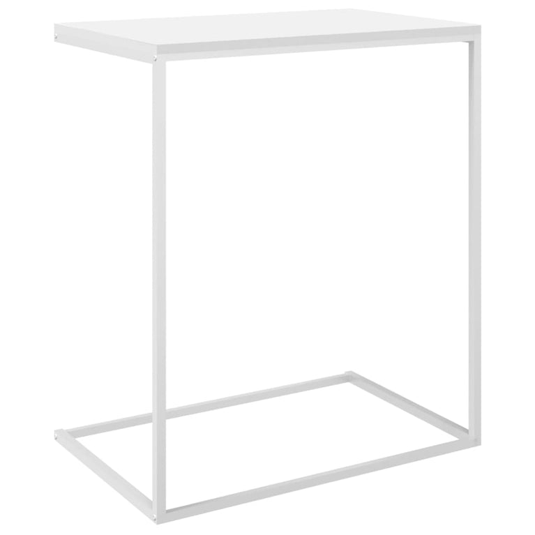 Bijzettafel 55x35x66 cm bewerkt hout wit