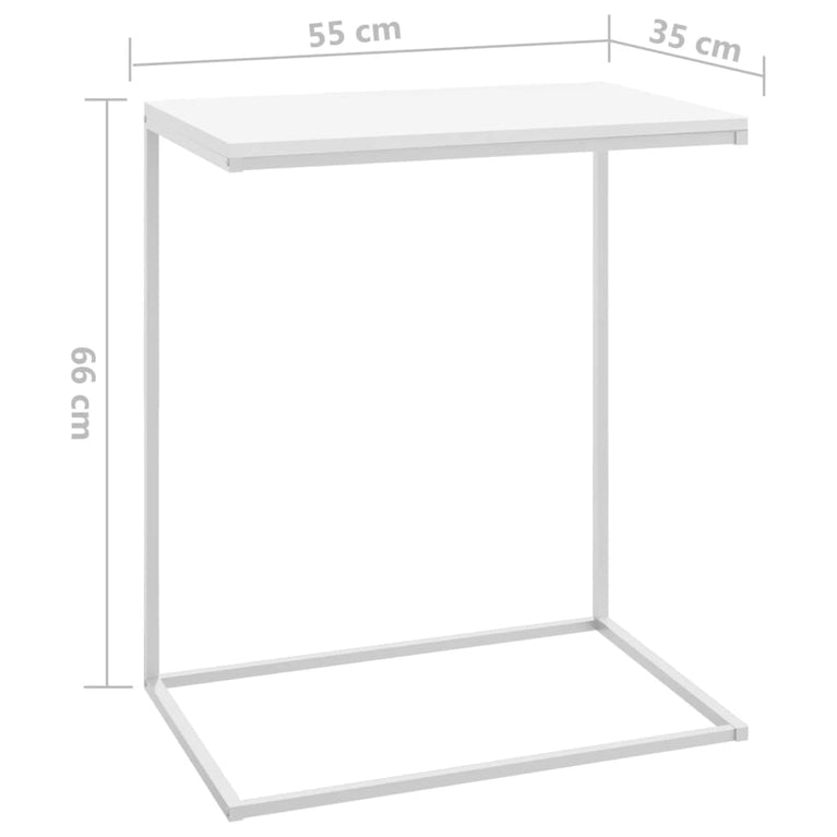 Bijzettafel 55x35x66 cm bewerkt hout wit
