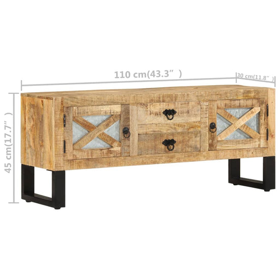 Tv-meubel 110x30x45 cm ruw mangohout MeubelReus