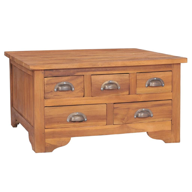 Salontafel met klapblad 65x64x35 cm massief teakhout MeubelReus