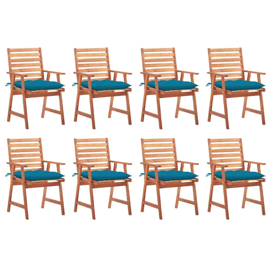 Tuinstoelen 8 st met kussens massief acaciahout MeubelReus