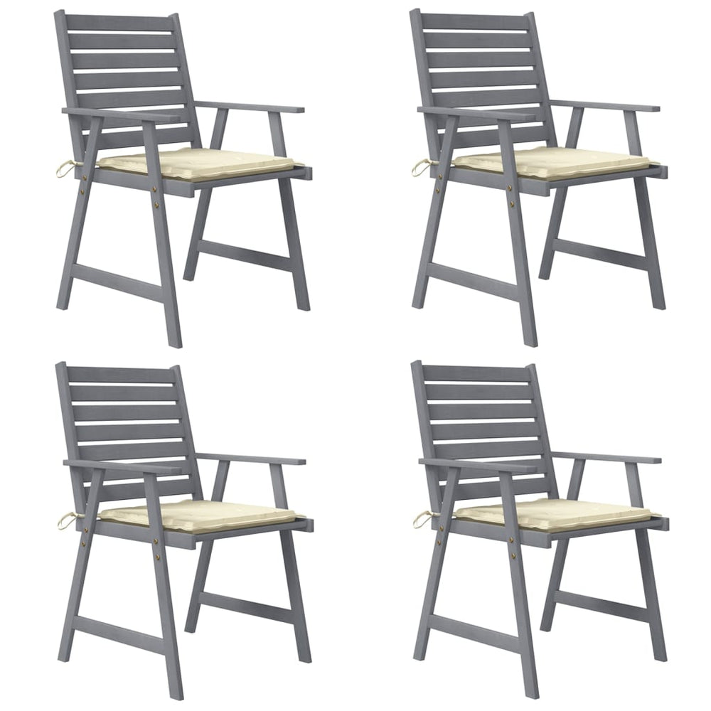 Tuinstoelen 4 st met kussens massief acaciahout MeubelReus