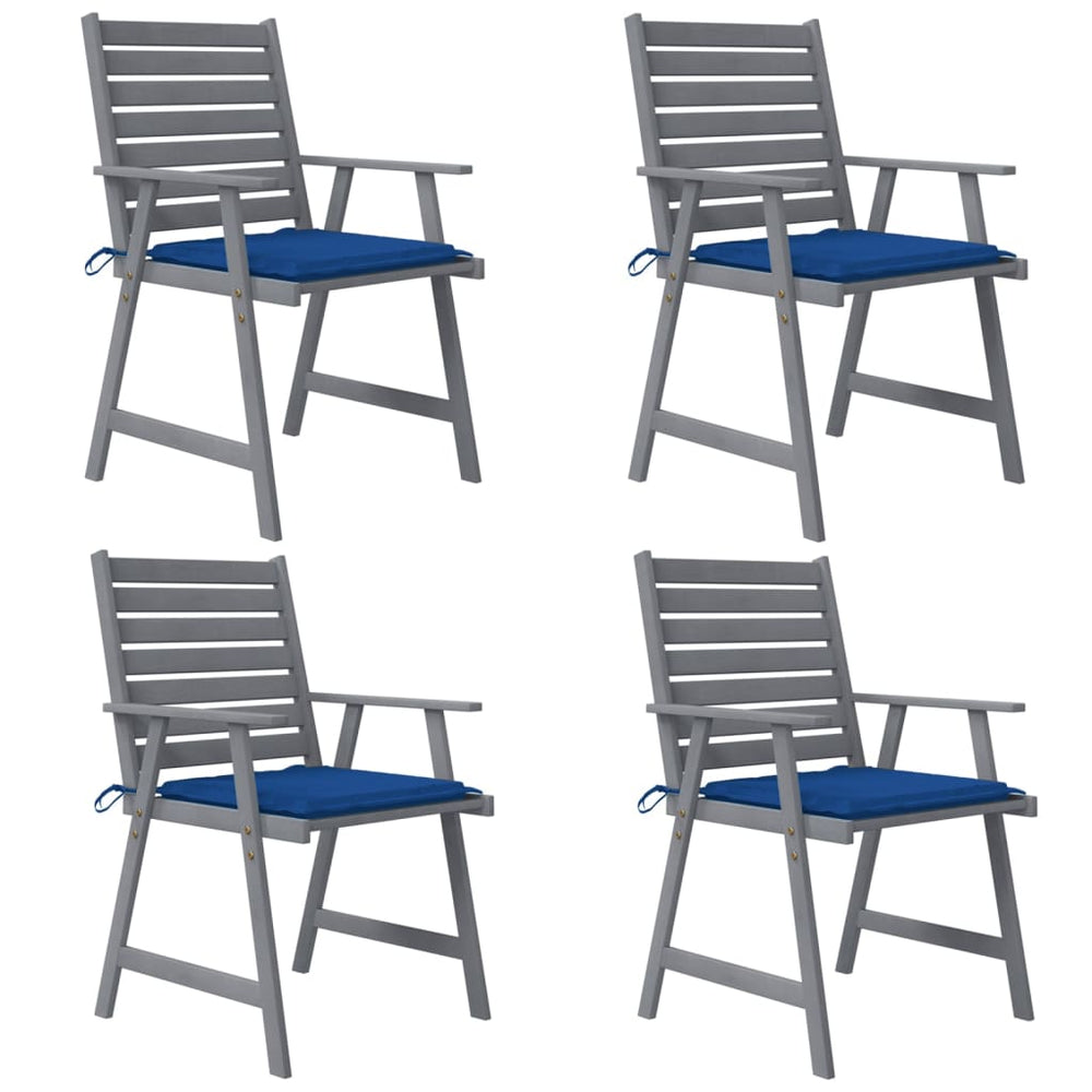 Tuinstoelen 4 st met kussens massief acaciahout MeubelReus