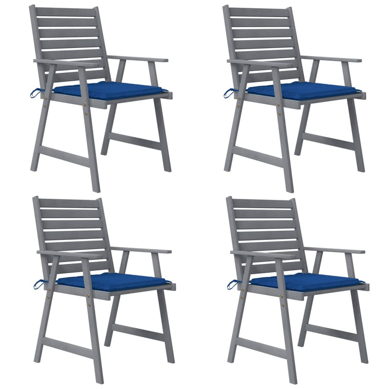 Tuinstoelen 4 st met kussens massief acaciahout MeubelReus