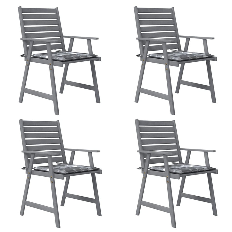 Tuinstoelen 4 st met kussens massief acaciahout MeubelReus