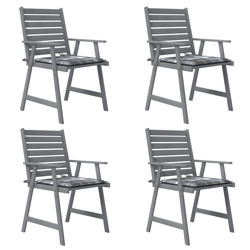 Tuinstoelen 4 st met kussens massief acaciahout MeubelReus