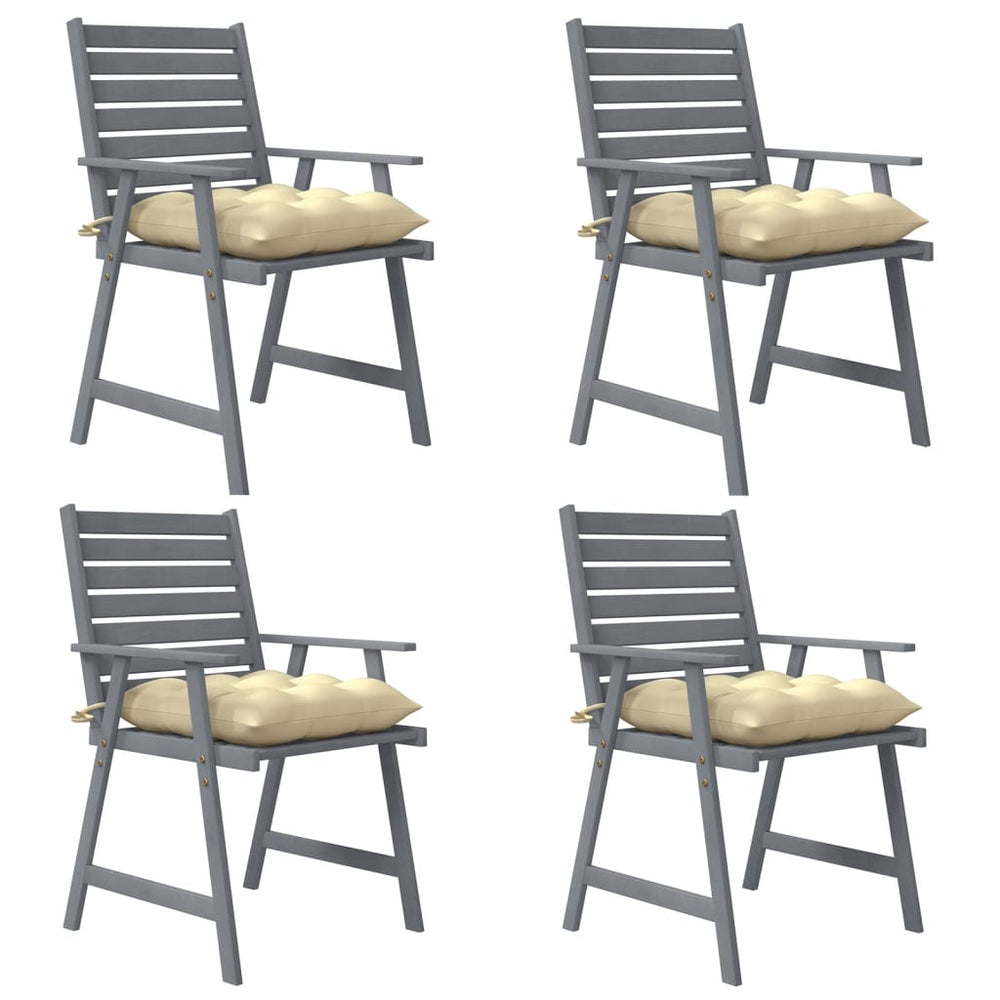 Tuinstoelen 4 st met kussens massief acaciahout MeubelReus