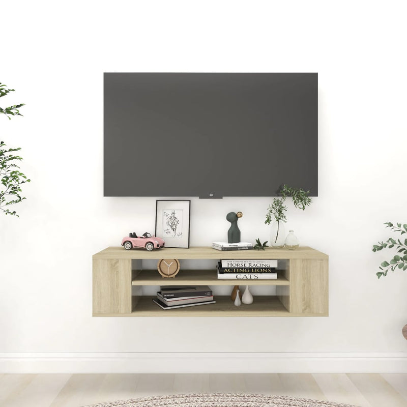 Tv-hangmeubel 100x30x26,5 cm spaanplaat sonoma eikenkleurig