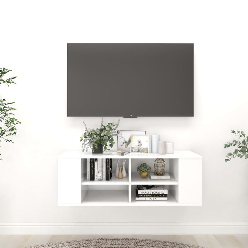 Tv-wandmeubel 102x35x35 cm bewerkt hout wit MeubelReus
