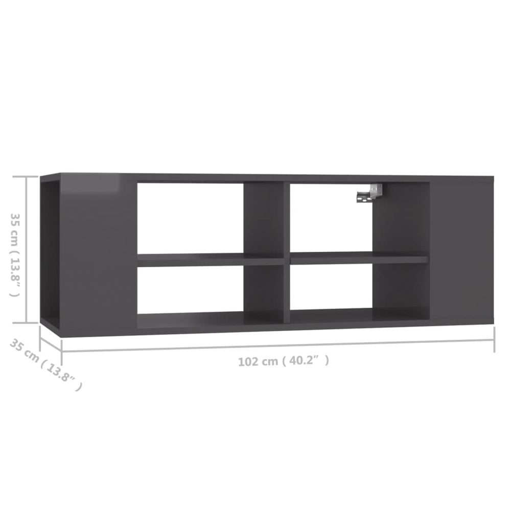 Tv-wandmeubel 102x35x35 cm spaanplaat grijs MeubelReus