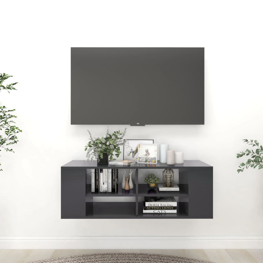 Tv-wandmeubel 102x35x35 cm spaanplaat grijs MeubelReus
