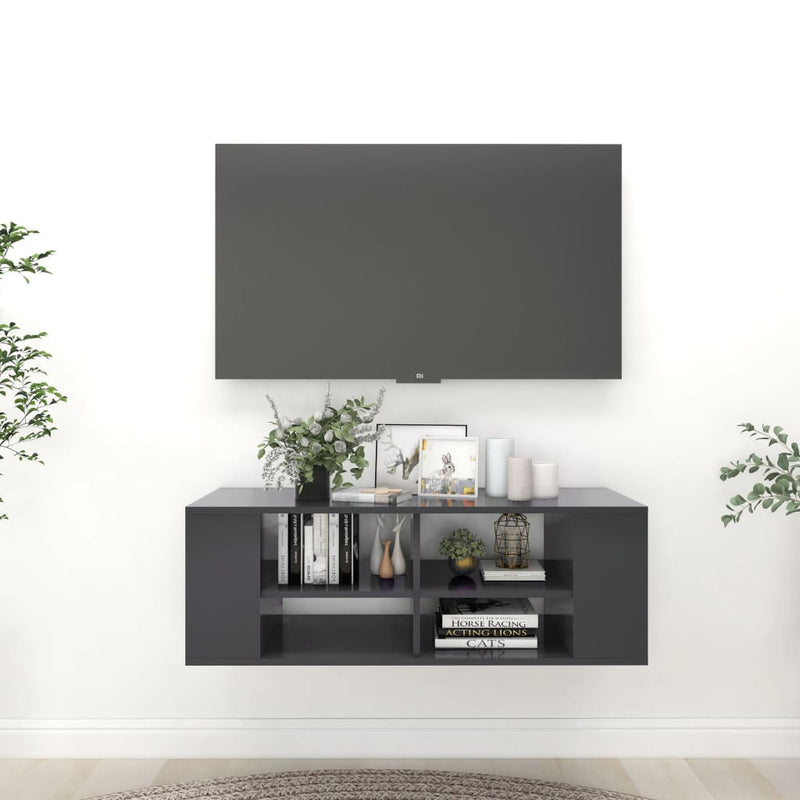 Tv-wandmeubel 102x35x35 cm spaanplaat grijs MeubelReus