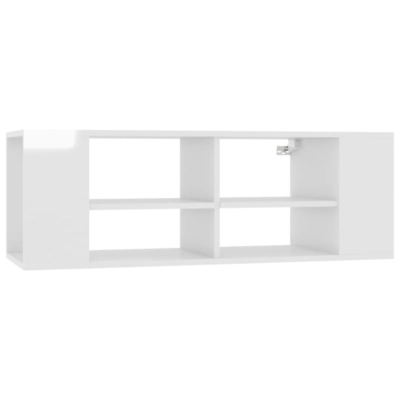 Tv-wandmeubel 102x35x35 cm spaanplaat hoogglans wit MeubelReus