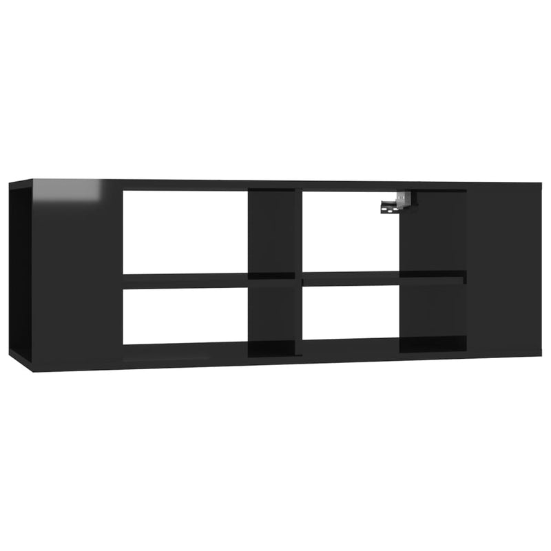 Tv-wandmeubel 102x35x35 cm spaanplaat hoogglans zwart MeubelReus