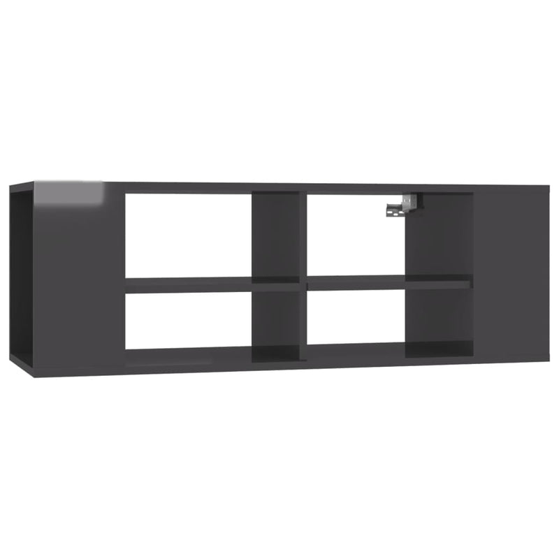 Tv-wandmeubel 102x35x35 cm spaanplaat hoogglans grijs MeubelReus