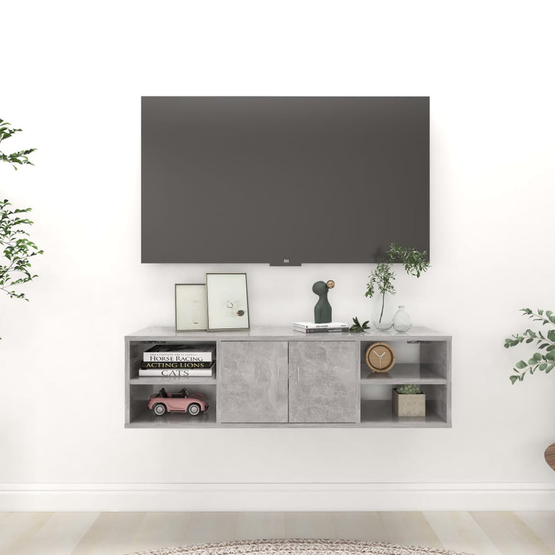 Wandschap 102x30x29 cm spaanplaat betongrijs MeubelReus