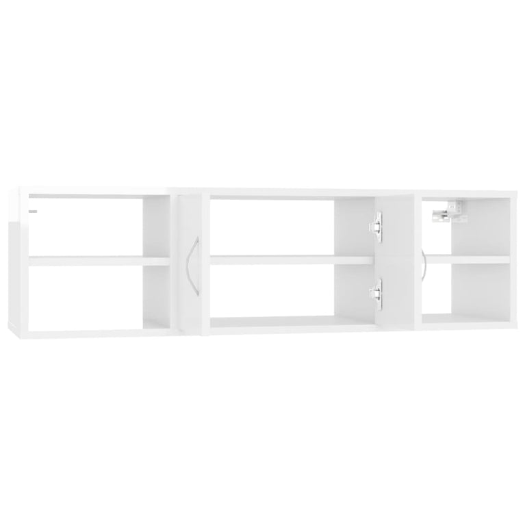 Wandschap 102x30x29 cm spaanplaat hoogglans wit