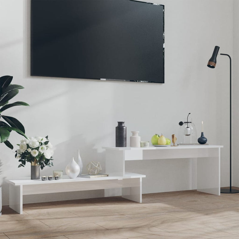 Tv-meubel 180x30x43 cm spaanplaat hoogglans wit MeubelReus