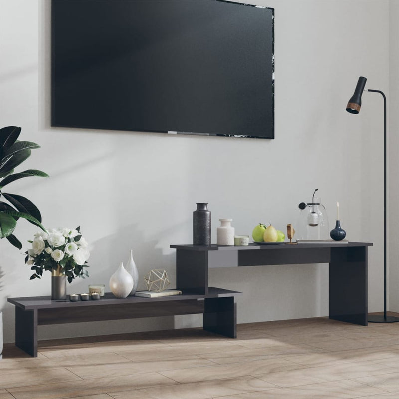 Tv-meubel 180x30x43 cm spaanplaat hoogglans grijs MeubelReus
