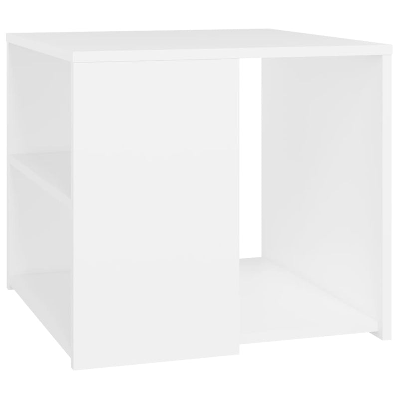 Bijzettafel 50x50x45 cm bewerkt hout wit MeubelReus