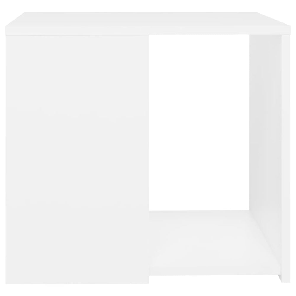 Bijzettafel 50x50x45 cm bewerkt hout wit MeubelReus